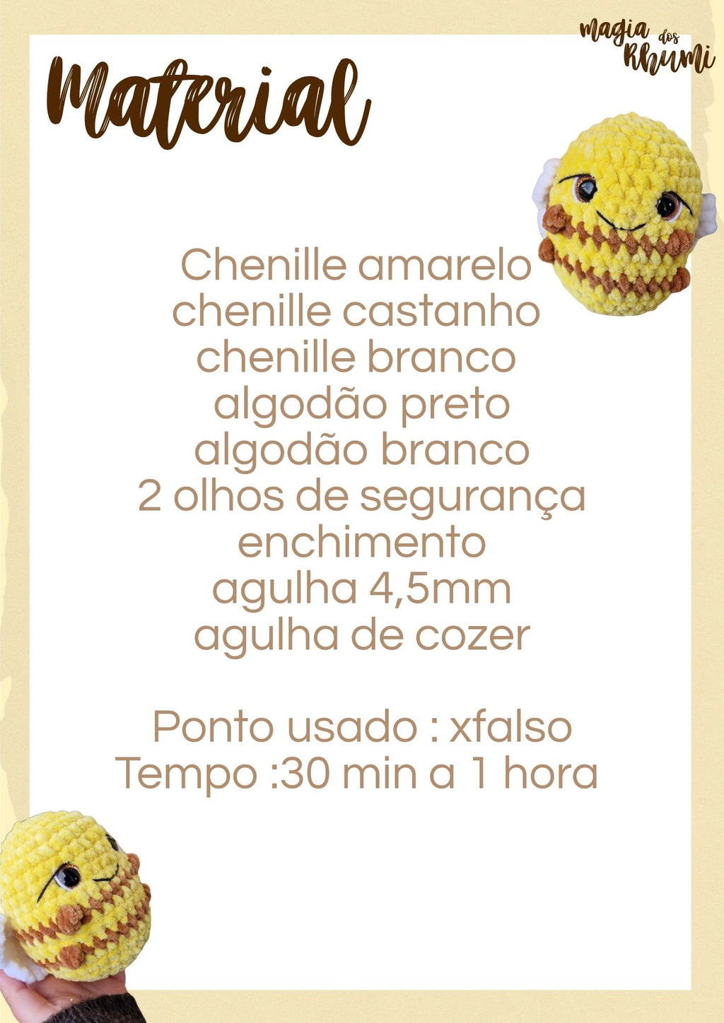 Abelha Maia - receita amigurumi