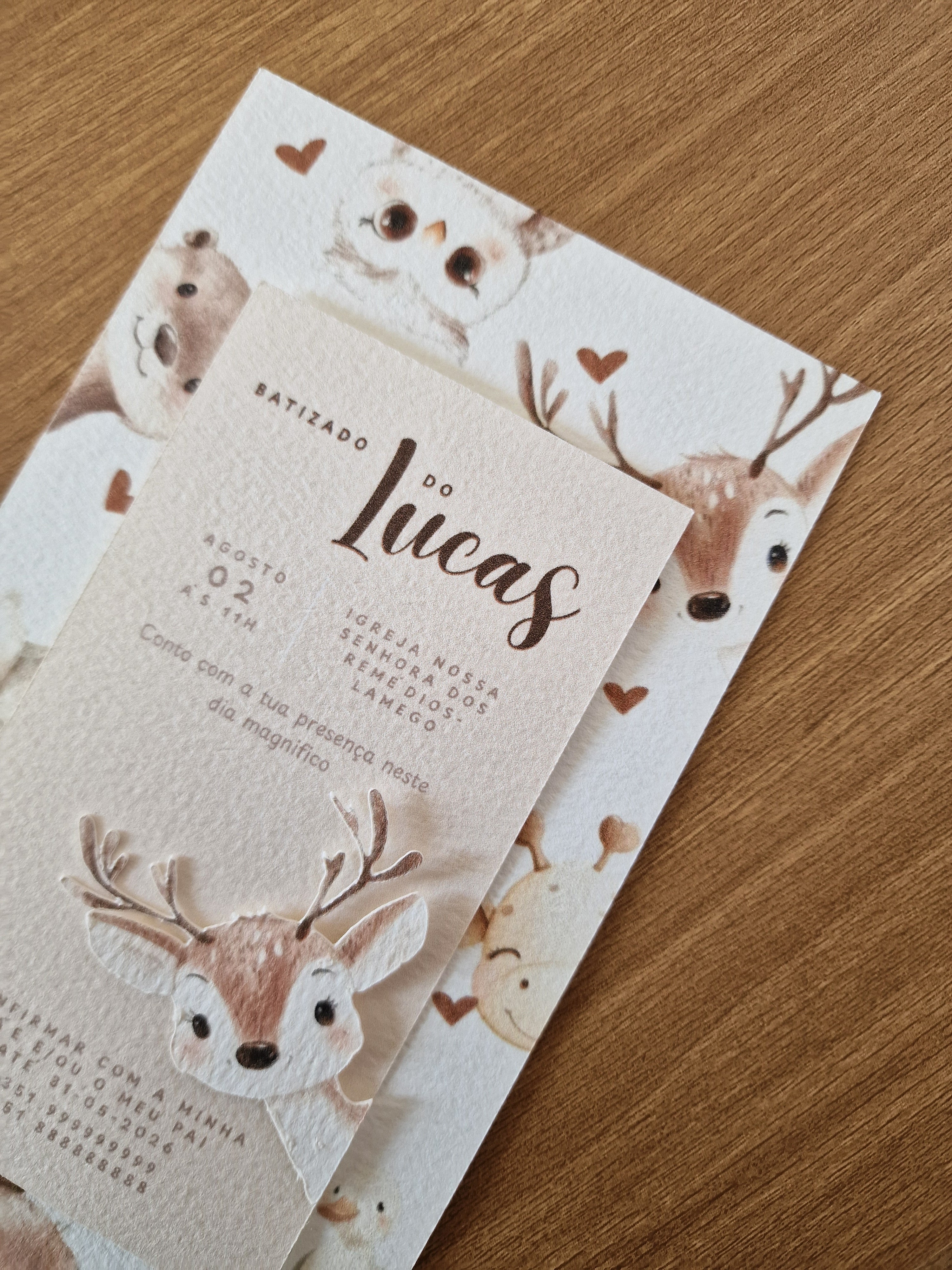 Convite Batizado -  Tema Animais 3D