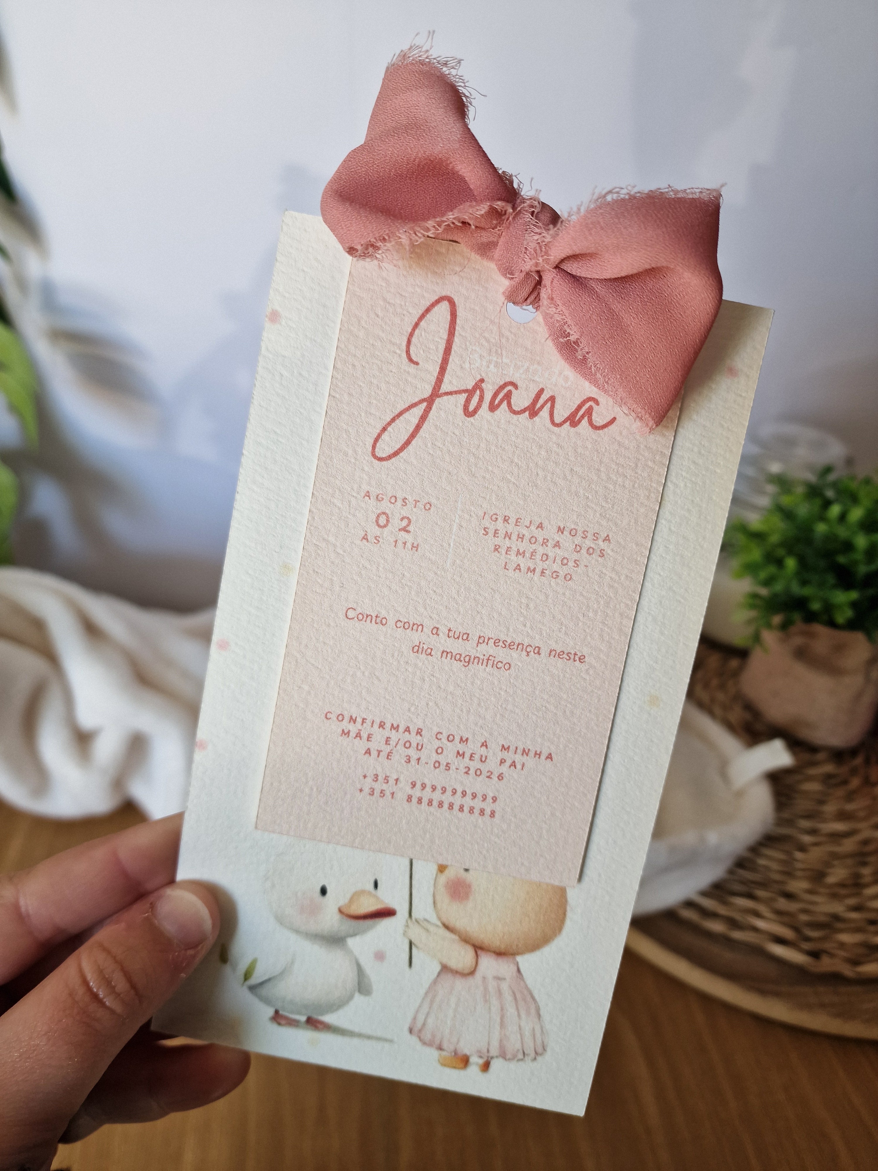 Convite Batizado -  Flor