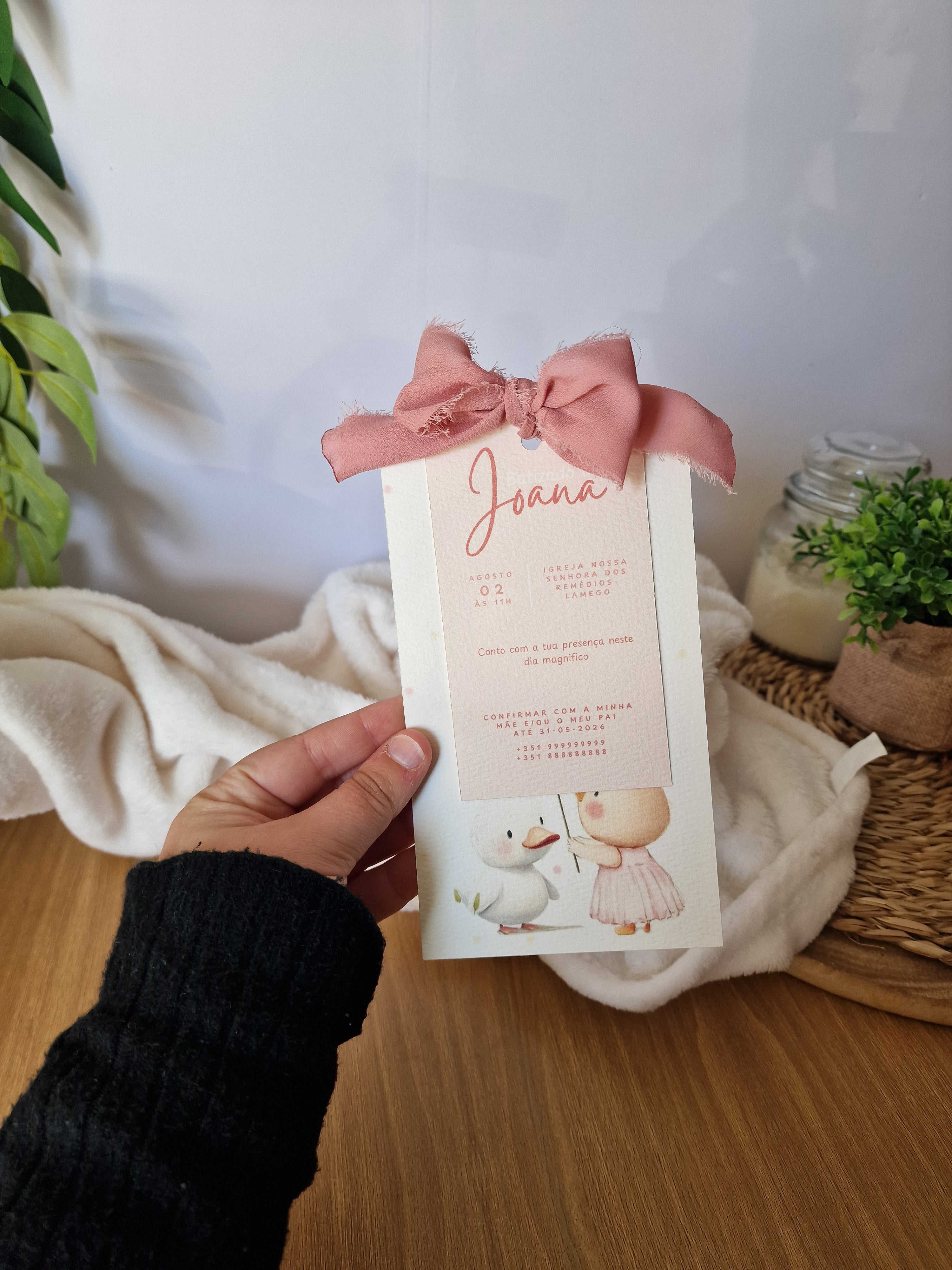 Convite Batizado -  Flor