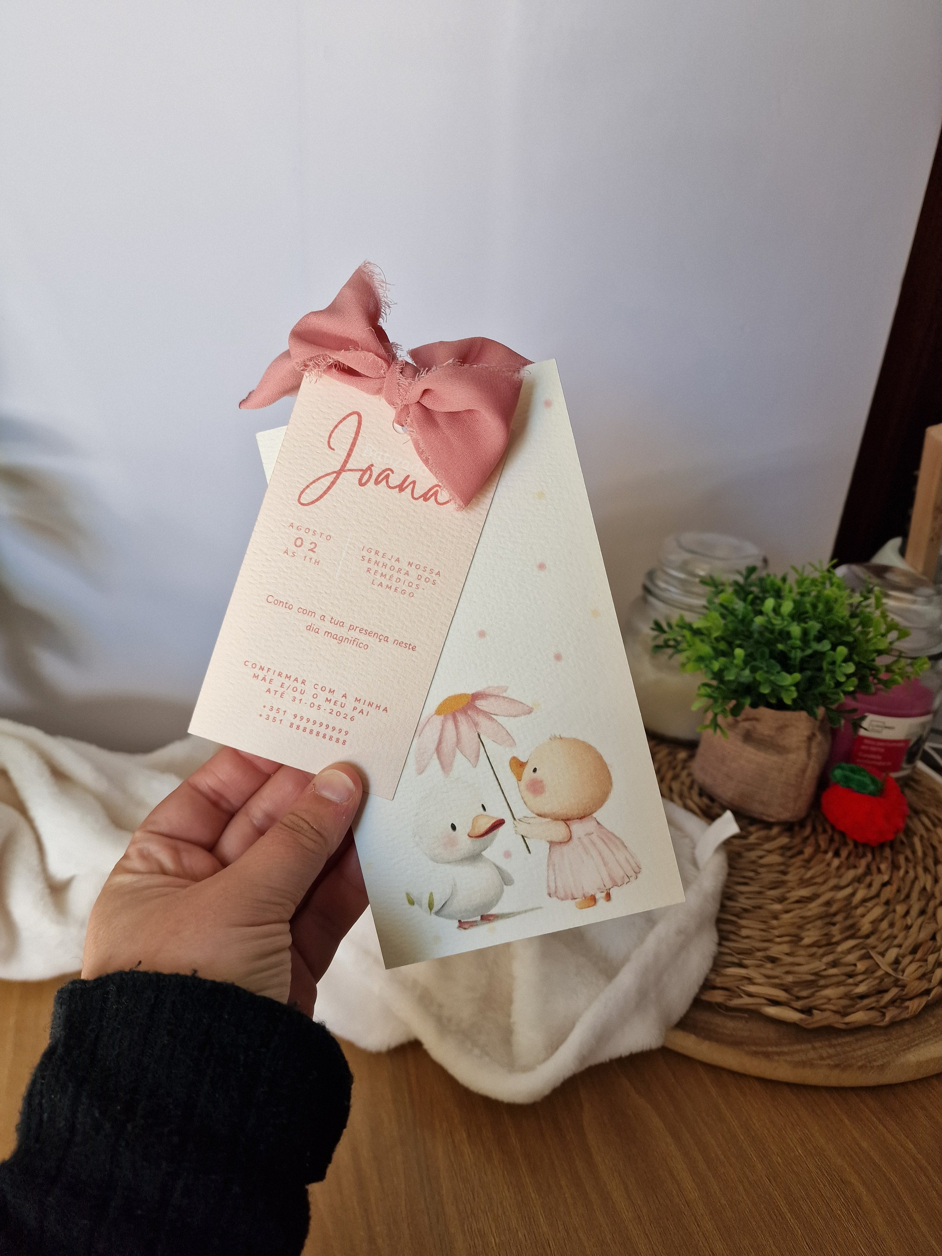 Convite Batizado -  Flor
