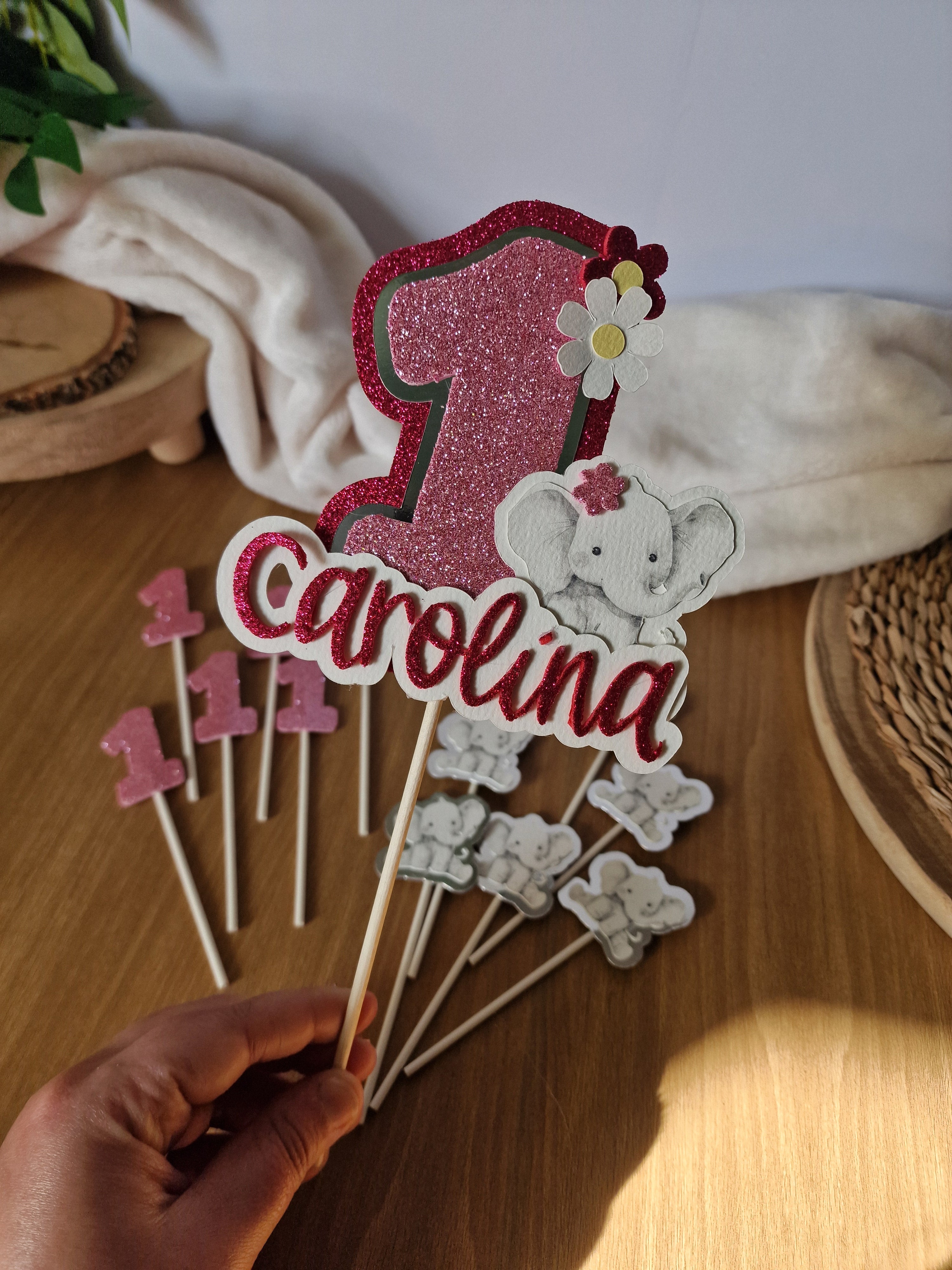 Topper para bolo - Tema Elefante