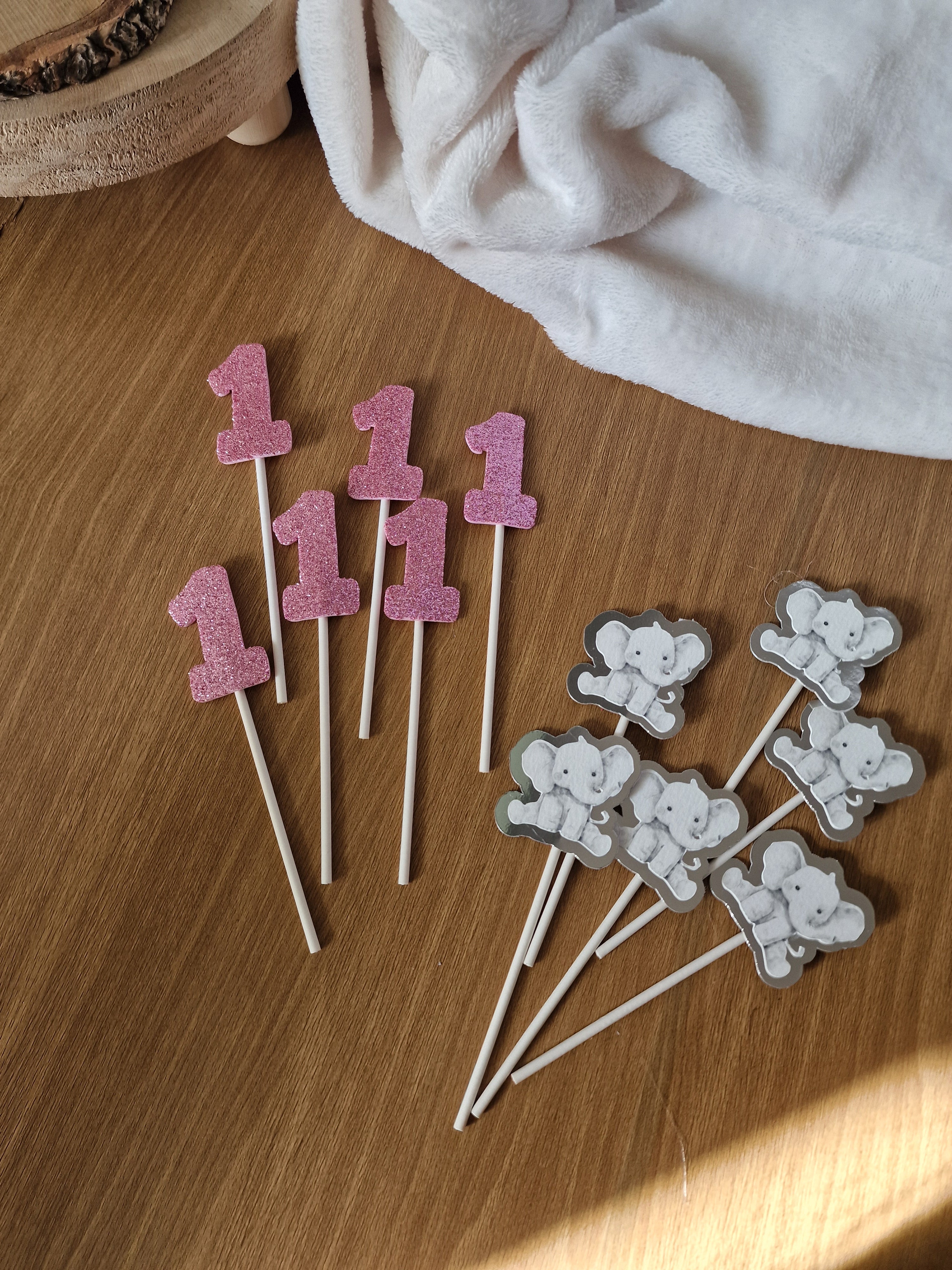 Cupcake Toppers - Tema Elefante