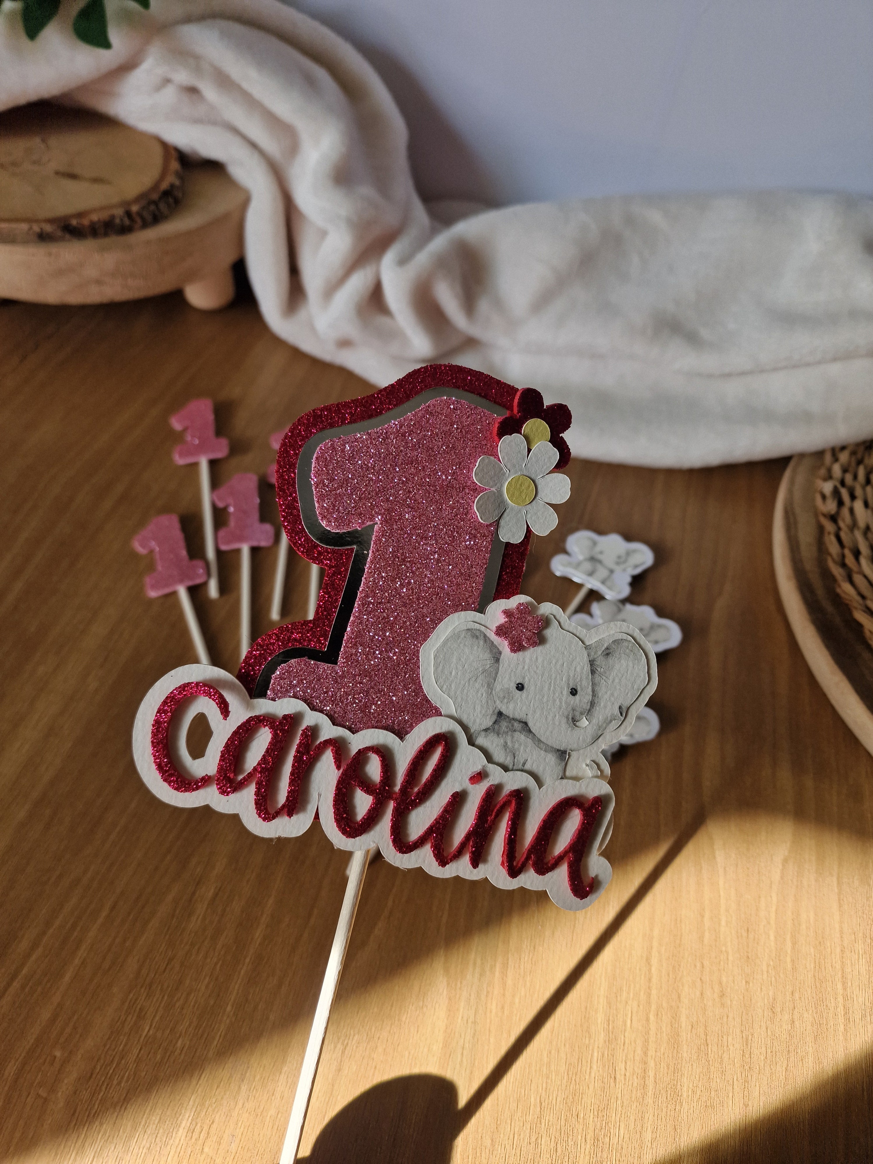 Topper para bolo - Tema Elefante