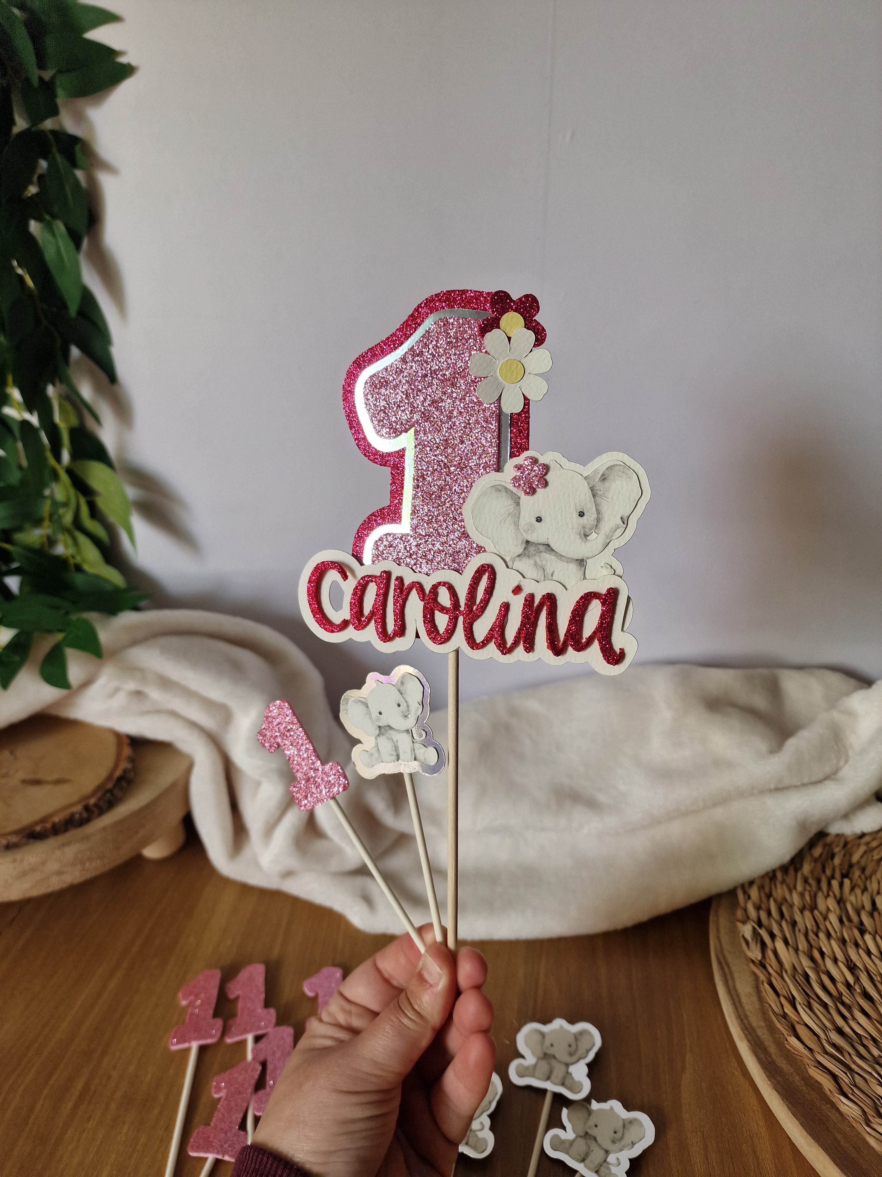 Topper para bolo - Tema Elefante