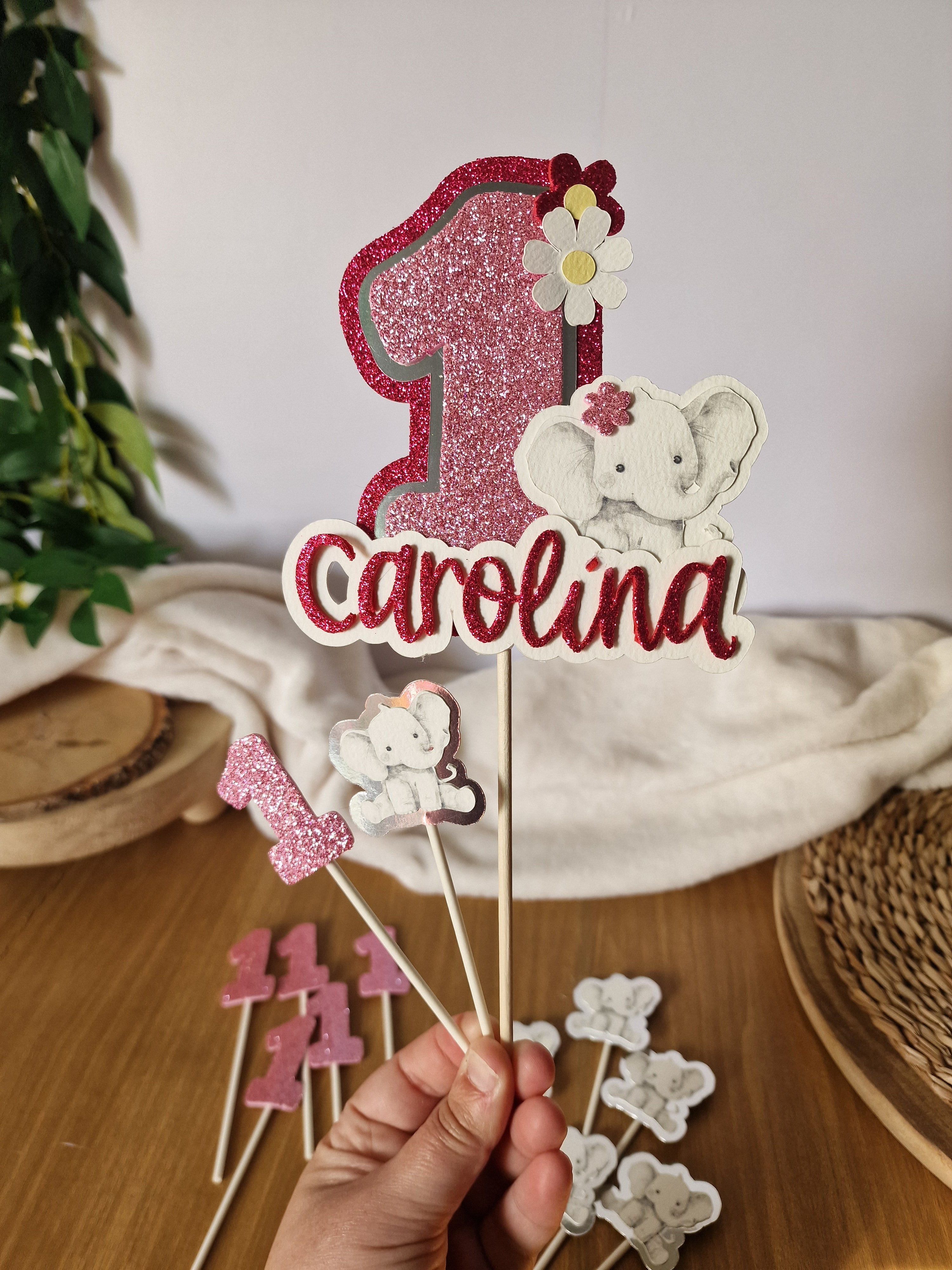 Topper para bolo - Tema Elefante