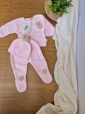 Conjunto Pompom Bege 3 peças