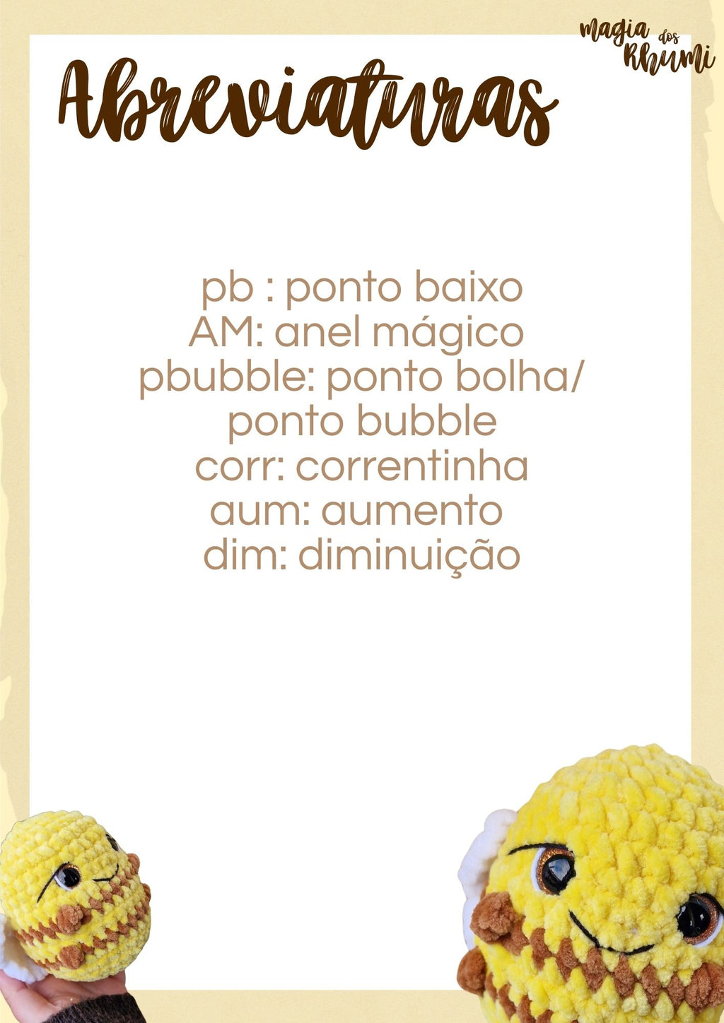 Abelha Maia - receita amigurumi